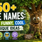 250+ tree names with cute, funny, cool, and unique ideas beside a cheerful illustrated tree